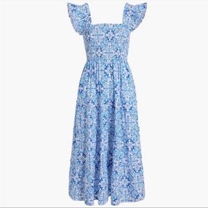Hill House Nap Dress Blue Mosaic Poplin